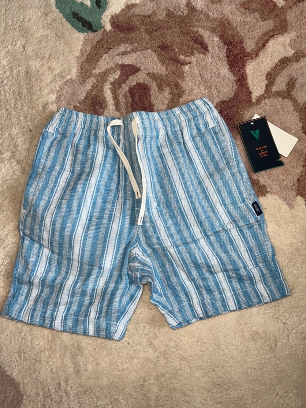NEW Univibe Light Blue & White Striped Kids Shorts